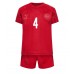 Cheap Denmark Simon Kjaer #4 Home Football Kit Children World Cup 2022 Short Sleeve (+ pants)